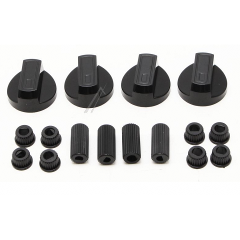 Universalus viryklės (dujinės) rankenėlių komplektas (4vnt) juodas (black)